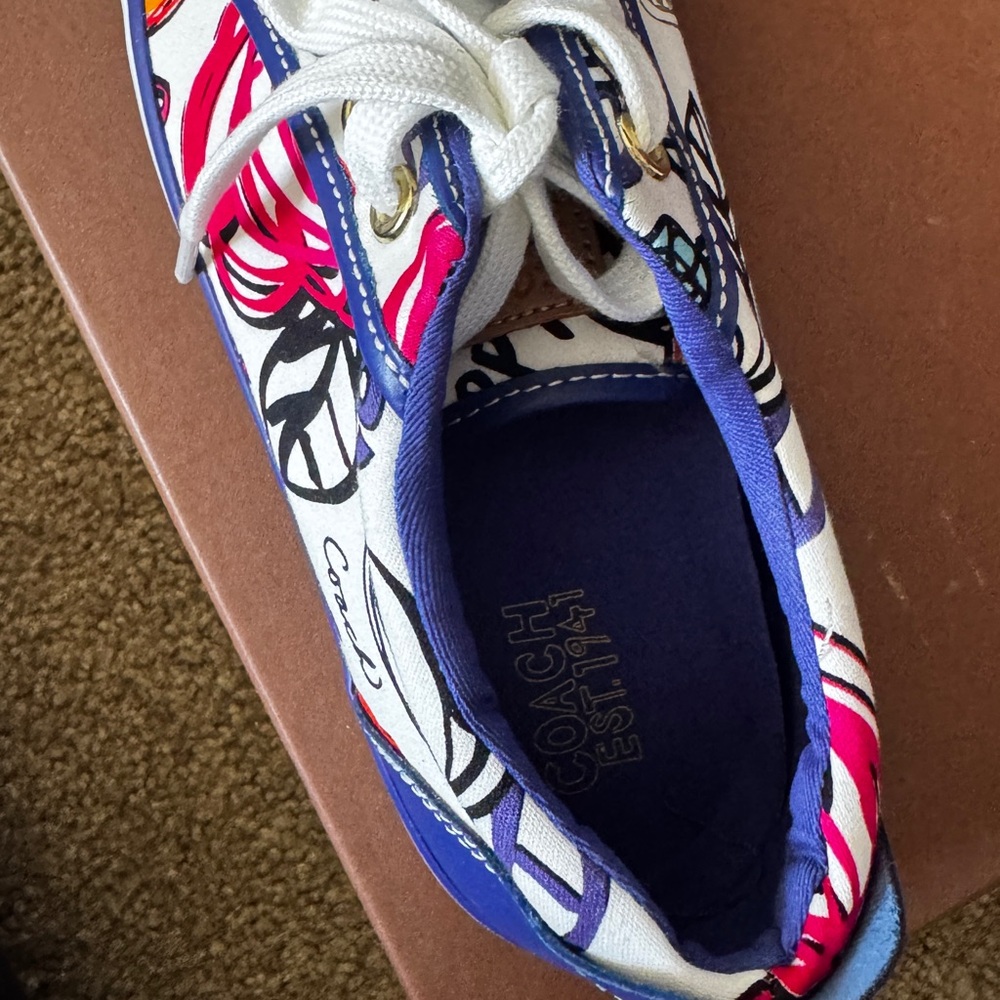 Coach barrett poppy scribble flower print Sneakers NWT - Picture 3 of 8